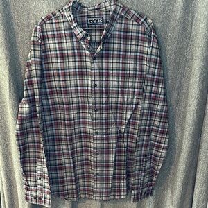 Rye Men's Multicolor 100% Cotton Plaid Button Down Shirt